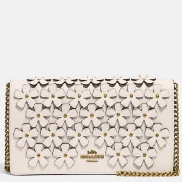 Coach Handbags - COACH Callie Foldover Floral Chain Clutch